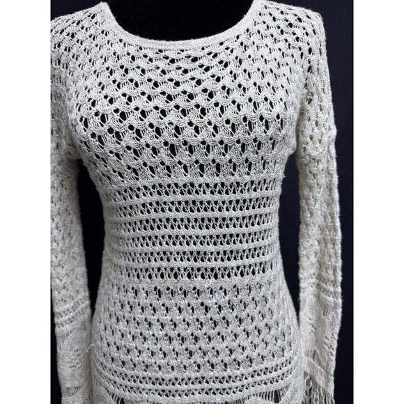 Rue21 Womens Crochet Boho Long Sleeve Top Festival Beachy Fairycore XS - Picture 3 of 9